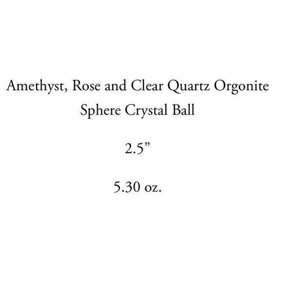 Amethyst, Rose Quartz & Clear Quartz Crystal Orgonite Sphere - Picture 3 of 6